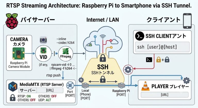 ラズパイ監視カメラの構成図